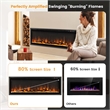 50inch Electric Fireplace Recessed Wall Mounted Freestanding Black