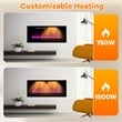 42 Inches Ultra Thin Electric Fireplace Wall Mounted and Fireplace Black