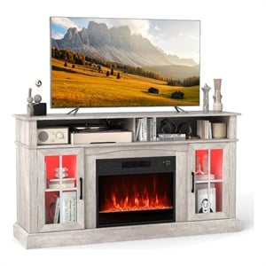 58inch Fireplace TV Stand with LED Lights for 65 Inch TV Gray