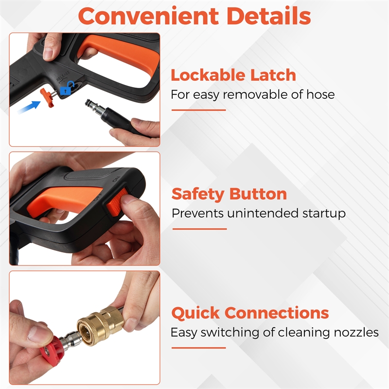 Electric Pressure Washer 2150PSI 1.2GPM Power Washer Orange