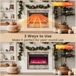 23inch Electric Fireplace Insert Recessed 1500W Fireplace Heater Black