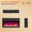 23inch Electric Fireplace Insert Recessed 1500W Fireplace Heater Black