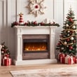 23inch Electric Fireplace Insert Recessed 1500W Fireplace Heater Black