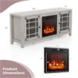 58 Inches Fireplace TV Stand for TVs up to 65 Inches Beige