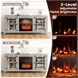 58 Inches Fireplace TV Stand for TVs up to 65 Inches Beige