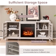 58 Inches Fireplace TV Stand for TVs up to 65 Inches Beige