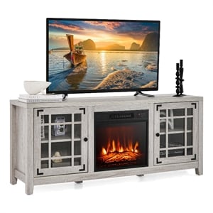 58 Inches Fireplace TV Stand for TVs up to 65 Inches Beige