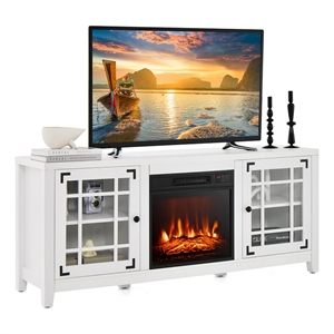 58 Inches Fireplace TV Stand for TVs up to 65 Inches White