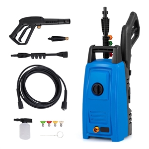 Ironmax Electric Pressure Washer with Wheels 5 Quick Connect Nozzles Blue
