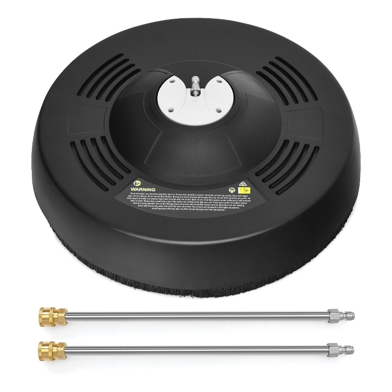 16inch Pressure Washer Surface Cleaner Attachment with 2 Extension Wand Black