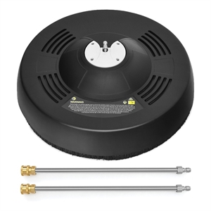 16inch Pressure Washer Surface Cleaner Attachment with 2 Extension Wand Black