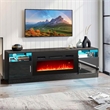 36inch 5000 BTU Electric Fireplace with Strips Remote Crystal Stones Black