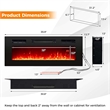 36inch 5000 BTU Electric Fireplace with Strips Remote Crystal Stones Black