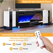 36inch 5000 BTU Electric Fireplace with Strips Remote Crystal Stones Black