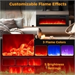 36inch 5000 BTU Electric Fireplace with Strips Remote Crystal Stones Black