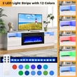 36inch 5000 BTU Electric Fireplace with Strips Remote Crystal Stones Black