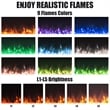 50inch Recessed Electric Fireplace Wall Mounted Heaterol Black