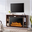 37inchElectric Fireplace Insert Heater Log Flame Effect 1500W Black