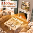 37inchElectric Fireplace Insert Heater Log Flame Effect 1500W Black