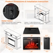 28inch Electric Fireplace Freestanding Heater Log Flame 1350W Black