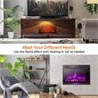 28inch Electric Fireplace Freestanding Heater Log Flame 1350W Black