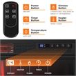 28inch Electric Fireplace Freestanding Heater Log Flame 1350W Black