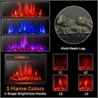 28inch Electric Fireplace Freestanding Heater Log Flame 1350W Black