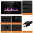 30inch Electric Indoor Fireplace Recessed Ultra Thin Wall Mounted Heater Black