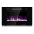 30inch Electric Indoor Fireplace Recessed Ultra Thin Wall Mounted Heater Black