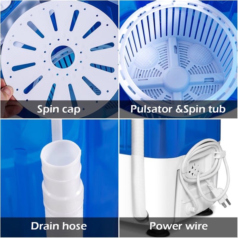 5.5lbs Portable Mini Compact Washing Machine Electric Laundry Blue