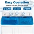 Twin Tub Portable Washing Machine with Drain Pump Timer Control Blue