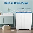 Twin Tub Portable Washing Machine with Drain Pump Timer Control Blue