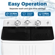 Twin Tub Portable Washing Machine with Drain Pump Timer Control Black