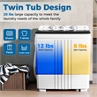 Twin Tub Portable Washing Machine with Drain Pump Timer Control Black