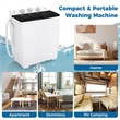 Twin Tub Portable Washing Machine with Drain Pump Timer Control Black