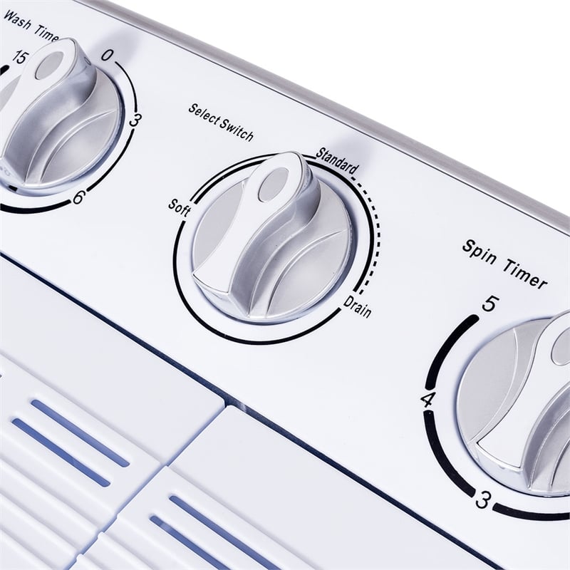 Compact Mini Twin Tub 8lbs Washing Machine White