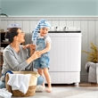 Portable Washing Machine 17.6 lbs Twin Tub Laundry Washer with Drain Pump Grey