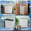Portable Washing Machine 17.6 lbs Twin Tub Laundry Washer with Drain Pump Grey