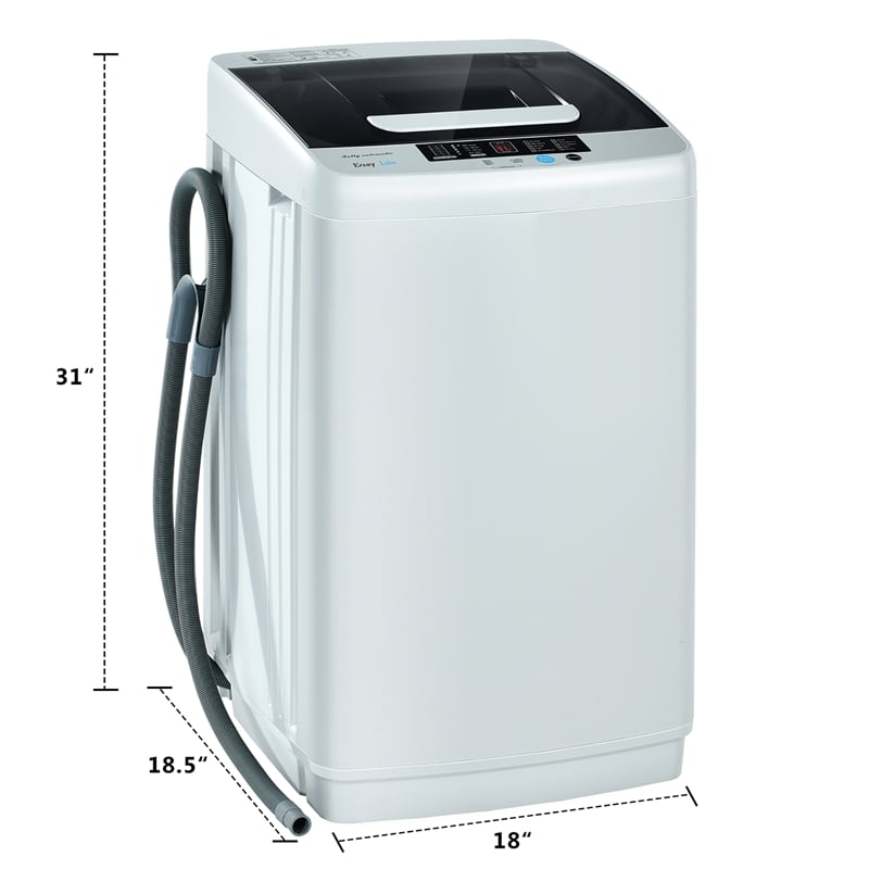 Portable Full Automatic Laundry Washing Machine 8.8lbs Spin Washer Gray