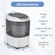 Portable Mini Counter Top Washing Machine 5.5lbs Spin Basket Laundry Gray