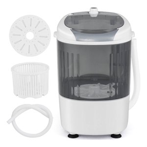 Portable Mini Counter Top Washing Machine 5.5lbs Spin Basket Laundry Gray