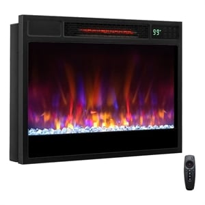 23 inch Infrared Quartz electric Fireplace Insert with Remote Control Black