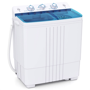 Compact Mini Portable Twin Tub Washing Machine 20 Lbs Washer Spinner Blue
