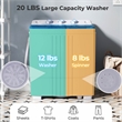 Compact Mini Portable Twin Tub Washing Machine 20 Lbs Washer Spinner Blue
