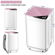 Full Automatic Washing Machine 7.7 lbs Washer Spinner Germicidal UV Light Pink