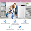 Full Automatic Washing Machine 7.7 lbs Washer Spinner Germicidal UV Light Pink