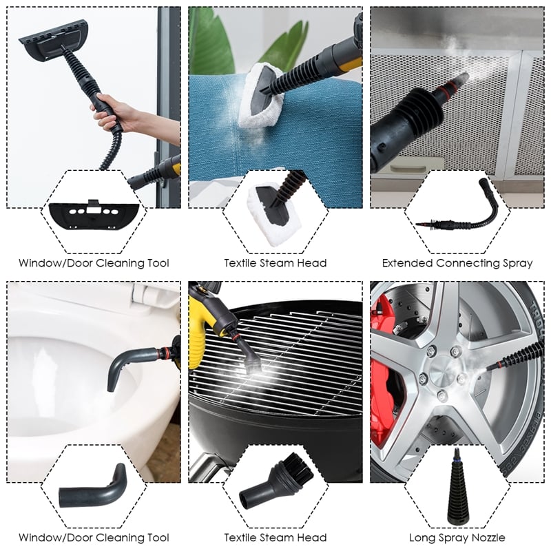 Multifunction Portable Steamer Household Steam Cleaner 1050W Yellow