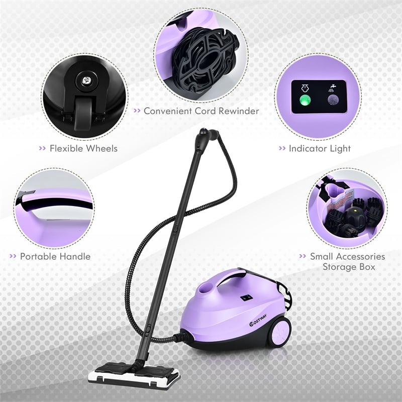 2000W Heavy Duty Steam Cleaner Mop Multi Purpose Purple