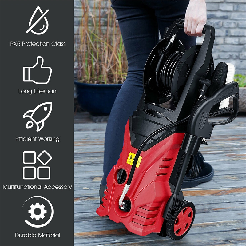 2030PSI Electric Pressure Washer Cleaner 1.7 GPM 1800W with Hose Reel Red