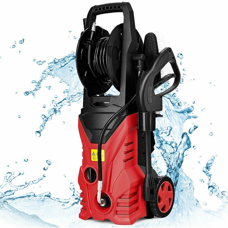 2030PSI Electric Pressure Washer Cleaner 1.7 GPM 1800W with Hose Reel Red
